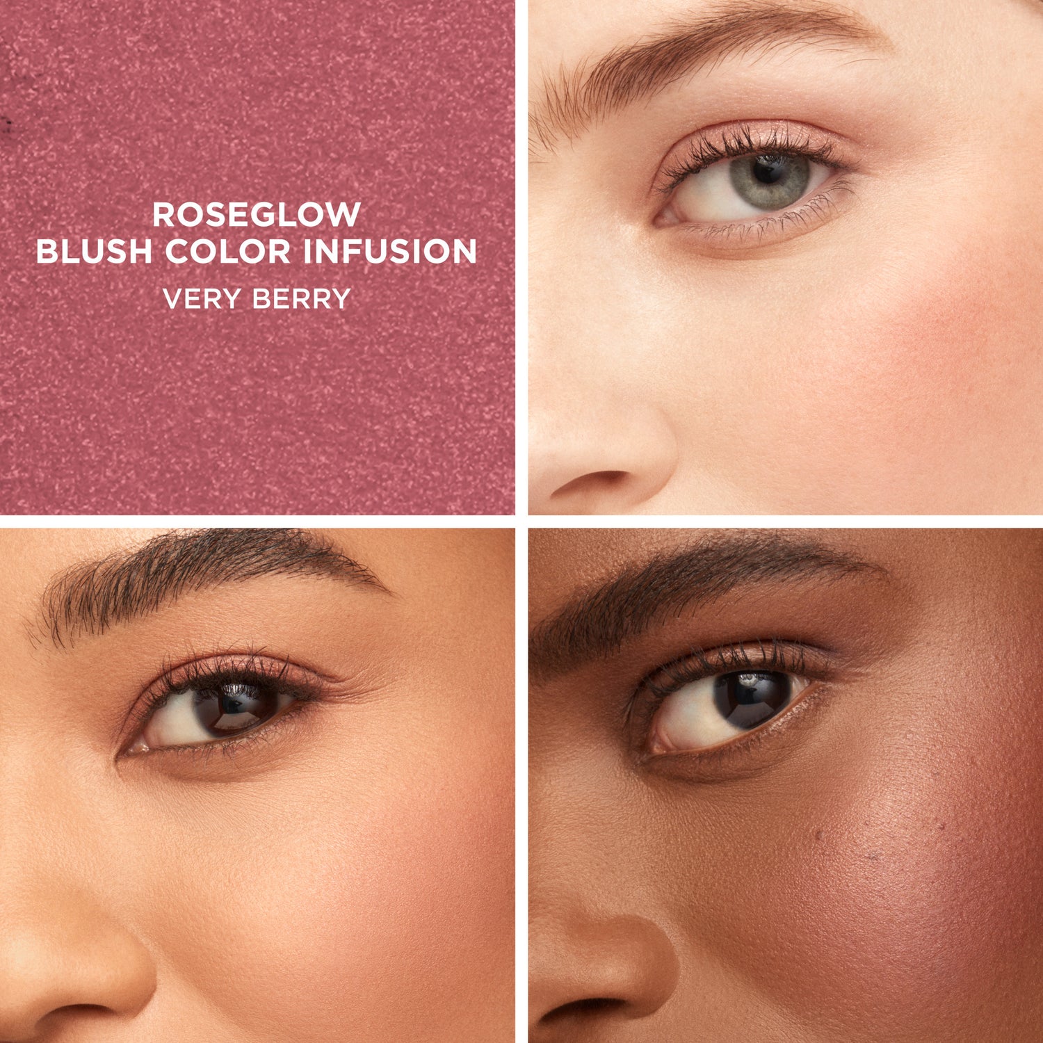 Laura Mercier RoseGlow Blush Color Infusion Color/Shade variant: Very Berry model image . This product is in the color berry
