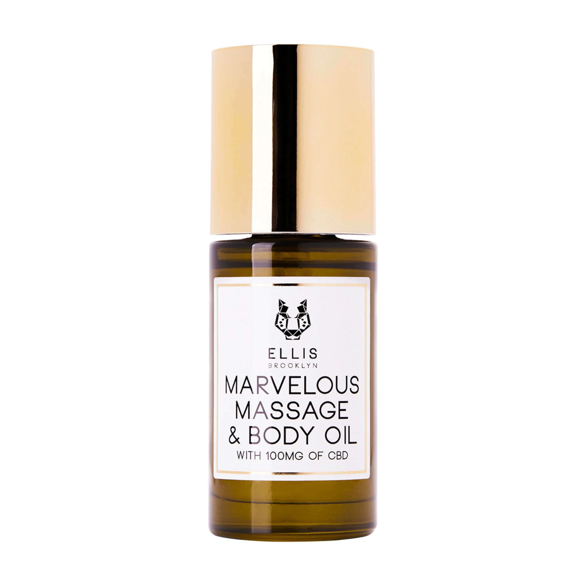 Ellis Brooklyn Marvelous Massage and Body Oil With 100mg of Full Spectrum CBD Size variant: 1 fl oz | 30 ml main image.