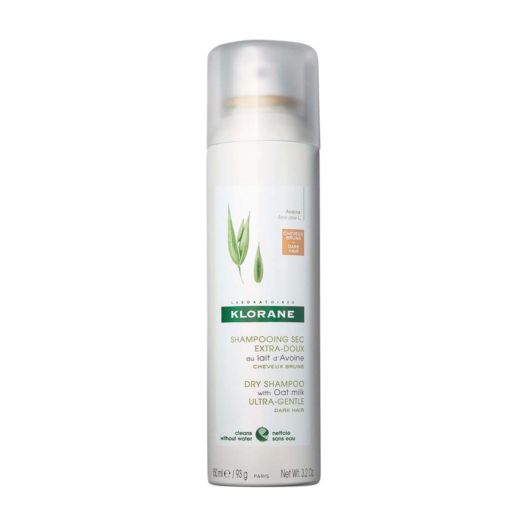 Klorane Dry Shampoo With Oat Milk for Dark Hair Size variant: 3.2 oz main image.